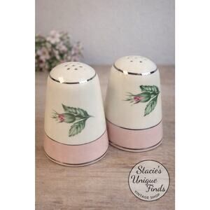 Pink Rose Salt & Pepper Shakers By Lifetime China Cottage Core
